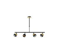 Lampara lineal 4 luces beethoven negro-oro gu10 fabrilamp