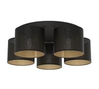 Lámpara de Techo Metal Plástico Negro Oro Salón Ø58 CM Deckenleuchte Redondo