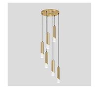 Lámpara de Techo, Modern Crystal Stair Chandelier Lights Indoor Lighting Ceiling Lamp Hanging Light led Chandeliers for Living Room lightin(Golden 6,Remote)
