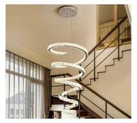 Lámpara de Techo, Modern Crystal Stair Chandelier Lights Indoor Lighting Ceiling Lamp Hanging Light led Chandeliers for Living Room lightin(Silvery 60cm,Cold)