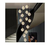 Lámpara de Techo, Modern Crystal Stair Chandelier Lights Indoor Lighting Ceiling Lamp Hanging Light led Chandeliers for Living Room lightin(24 Heads,Warm)