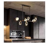 Lámpara de Techo, Modern Dine Dining Room Pendant Lights Indoor Lighting Ceiling Lamp Hanging Light led Chandeliers for Living lightin(7 Heads Black,Cold)