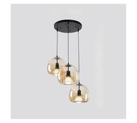 Lámpara de Techo, Modern Dine Dining Room Pendant Lights Indoor Lighting Ceiling Lamp Hanging Light led Chandeliers for Living lightin(Round 3 Heads-a,Dimmable)