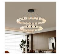 Lámpara de Techo, Modern Home Decor Ring led Lights Pendant Light Lamps for Living Room Chandeliers for Dining Hanging Indoor Lighting(Black 40 60CM,Dimmable)