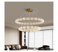 Lámpara de Techo, Modern Home Decor Ring led Lights Pendant Light Lamps for Living Room Chandeliers for Dining Hanging Indoor Lighting(Gold 60 80CM,Remote)