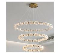 Lámpara de Techo, Modern Home Decor Ring led Lights Pendant Light Lamps for Living Room Chandeliers for Dining Hanging Indoor Lighting(Gold 3rings,Remote)