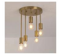 Lámpara de techo, Modern Minimalist Restaurant Light Three-head Chandelier Bedroom Black Gold Creative Aisle Staircase Lamps(Gold 5 heads)
