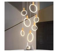 Lámpara de Techo, Modern Stair Chandelier Pendant Lights Indoor Lighting Ceiling Lamp Hanging Light led Chandeliers for Living Room lightin(Gold7 Heads Round,Warm)