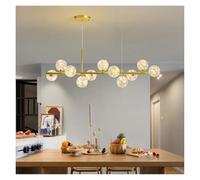 Lámpara de techo moderna de 11 cabezas con bolas de cristal para mesa, comedor, sala de estar, isla de cocina, lámpara colgante, decoración del hogar, iluminación interior, accesorio contemporáneo (lu