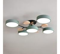 Lámpara de techo moderna de montaje semi empotrado Lámpara de techo LED blanca nórdica Acrílico circular 4 cabezas Lámpara Sputnik Lámpara con decoración de madera Decoración Lámpara colgante Beauty