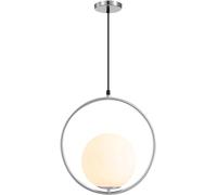 Lámpara de Techo Moderna, Lámpara Colgante de Globo de una Luz Dorada Moderna, Lámpara Colgante Minimalista Rede Mediados de Siglo, Decoración Moderna, Plata Y./Plata+