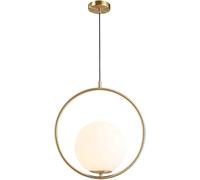 Lámpara de Techo Moderna, Lámpara Colgante de Globo de una Luz Dorada Moderna, Lámpara Colgante Minimalista Rede Mediados de Siglo, Decoración Moderna, Plata Y./Oro+