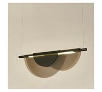 Lámpara de Techo Moderna para Sala de Estar o Comedor, Colgante semicircular Azul/ámbar, luminaria Decorativa.