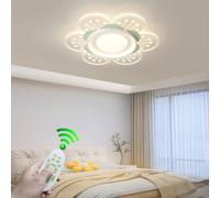 Lámpara de Techo Moderna Regulable con Pantalla de acrílico Transparente con diseño Floral, 45 W, luz LED Infantil con Mando a Distancia, Adecuada para dormitorios de niños y niñas.