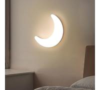 Lámpara de techo moderna regulable en forma de media luna para habitación infantil: aplique de pared LED de 20 W con pantalla de PE, diseño de luna, ideal para dormitorio, mesita de noche de bebé y d