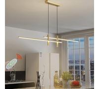 Lámpara de techo Modernas LED Lámpara Colgant para Comedor Salon Lamparas Regulable con Control remoto Luz Altamente Ajustable Colgantes Cocina Oficina Dormitorio Bar Corredor Decor (Oro, 120cm)