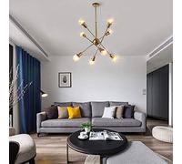 Lámpara de techo molecular de metal, estilo americano moderno, de hierro forjado, galvanoplastia, candelabro de múltiples cabezas, diseño creativo, decoración nórdica posmoderna, accesorios de ilumin