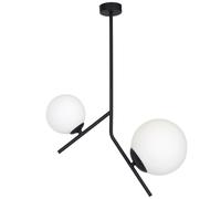 Lámpara De Techo Negra Y Blanca E14 E27 H: 70 Cm Vidrio Metal Moderno