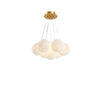 Lámpara de Techo, Nordic Bubble Ball LED Pendant Light Modern Hanging Chandelier for Living Dining Room Office Bedroom Home Decor(3-Color,A Gold 7light 12cm)