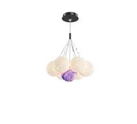Lámpara de Techo, Nordic Bubble Ball LED Pendant Light Modern Hanging Chandelier for Living Dining Room Office Bedroom Home Decor(3-Color,C Black 7light 12cm)