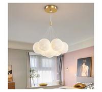 Lámpara de Techo, Nordic Bubble Ball LED Pendant Light Modern Hanging Chandelier for Living Dining Room Office Bedroom Home Decor(Neutral,B Gold 7light 15cm)