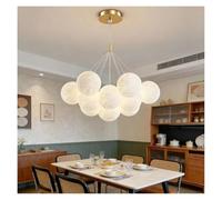 Lámpara de Techo, Nordic Bubble Ball LED Pendant Light Modern Hanging Chandelier for Living Dining Room Office Bedroom Home Decor(3-Color,B Gold 13light 15cm)