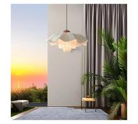 Lámpara de Techo, Nordic French Petal Shape Chandelier Simple Romantic Cream Style Lighting for Living Room Master Bedroom(D50CM,Natural)