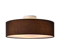 Lámpara de techo Omaha Lámpara de plafón Redonda 3xE27 Altura 17cm Diámetro 45 cm Luz Interior Luz para Cocina Dormitorio Salón Baño Organza Marrón