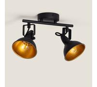 Lámpara de Techo Orientable Aluminio 2 Focos Negro Emer