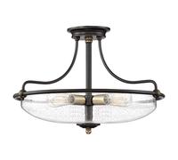 Lámpara de Techo Pantalla Cristal E27 D: 52,8 CM Redondo Nouveau Deckenleuchte