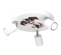 Lámpara De Techo Para Niños Blanca Ø 30 Cm Giratoria 3x GU10 Foco De Metal