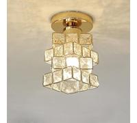 Lámpara de Techo pequeña de Cristal, lámpara de Techo empotrada, lámpara de Techo Moderna Color Oro Vintage para Pasillo, lámparas de araña de Techo, Mini lámpara de vestíbulo pa