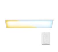 Lámpara de techo Philips Superslim con mando a distancia con interruptor de pared, 5 escenas de iluminación preestablecidas, regulación profunda del 1%, fácil de controlar, 100 cm, 24 W, blanco