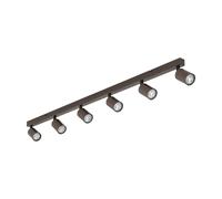Lámpara De Techo Proyector Grande 127 Cm De Largo 6 Focos Metal Marrón GU10