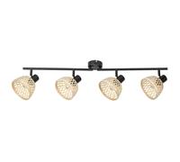Lámpara de Techo Rattan Cuatro Focos E14 15W Universal Negra