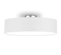 Lámpara de techo redonda con pantalla de tela y cubierta con efecto satinado