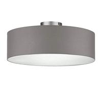 Lámpara de techo redonda con pantalla de tela y cubierta con efecto satinado