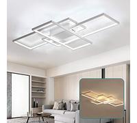 Lámpara de Techo Regulable, Moderna lámpara LED Cuadrada de acrílico de 3 Niveles para Pasillo, balcón, con Controlador, 3000-6500 K, Blanca, para Dormitorio, Comedor y Sala de Estar.