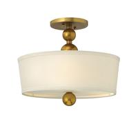 Lámpara De Techo ROMINA En Latón Crema 3 Focos Ø38cm Sala De Estar Vintage