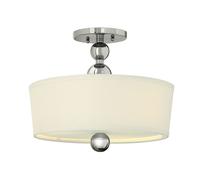 Lámpara De Techo ROMINA En Níquel Crema 3 Luces Ø38cm Sala De Estar Vintage