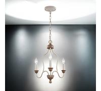 Lámpara De Techo Rustica CANDELA 8 Shabby Blanca 3-fuentes Ajustable