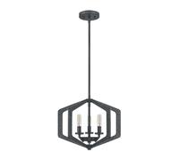 Lámpara De Techo Rústica Negra Antigua B: 40,6 Cm 3x E14 Metal