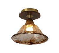 Lámpara de Techo Semiempotrada, Lámpara de Pasillo, Lámpara de Techo de Cristal, Lámpara de Pasillo Ámbar Estilo Vintage, Base de 4,7", Lámparas de Techo Modernas para Porche./Do