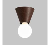 Lámpara de Techo Semiempotrada para Pasillo, Lámpara de Techo Estilo Granja de 1 Luz, Lámpara de Techo de Metal con Acabado de Madera para Entrada de Porche./a