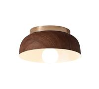 Lámpara de Techo Semiempotrada para Pasillo, Lámpara de Techo Estilo Granja de 1 Luz, Lámpara de Techo de Metal con Acabado de Madera para Entrada de Porche./Gramo