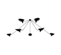 Lámpara de Techo Spider de 7 Brazos Fijos, Negro.