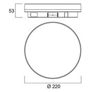 Lámpara de techo Start Surface Slim de Sylvania, Ø 22 cm, IP54, atenuable.
