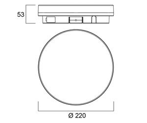Lámpara de techo Start Surface Slim de Sylvania, Ø 22 cm, IP54, atenuable.