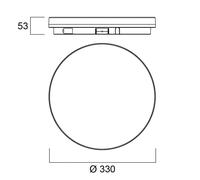 Lámpara de techo Start Surface Slim de Sylvania, Ø 33 cm, IP54, atenuable.