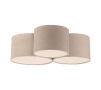 Lámpara de Techo Tela Beige Salón E27 L:70CM 3-flammig Deckenleuchte Blendarm